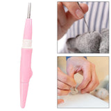Maxbell Pen Style Needle Felting Tool Sturdy with 3 Needle for Wool Felt Toys Making Pink