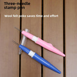 Maxbell Pen Style Needle Felting Tool Sturdy with 3 Needle for Wool Felt Toys Making Pink