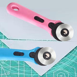 Maxbell Rolling Cutter 45mm Easy Using Hand Tool for Cardstock Wallpaper Arts Crafts blue