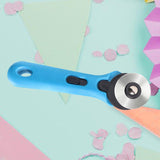 Maxbell Rolling Cutter 45mm Easy Using Hand Tool for Cardstock Wallpaper Arts Crafts blue