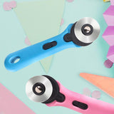Maxbell Rolling Cutter 45mm Easy Using Hand Tool for Cardstock Wallpaper Arts Crafts blue