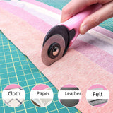 Maxbell Rolling Cutter 45mm Easy Using Hand Tool for Cardstock Wallpaper Arts Crafts pink