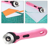 Maxbell Rolling Cutter 45mm Easy Using Hand Tool for Cardstock Wallpaper Arts Crafts pink