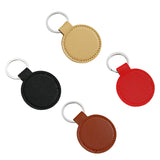 Maxbell 4 Pieces PU Leather Keychain Blank Decor Key Rings for Bag Clothing Luggage
