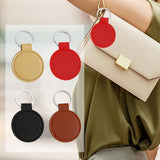 Maxbell 4 Pieces PU Leather Keychain Blank Decor Key Rings for Bag Clothing Luggage