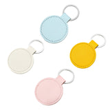 Maxbell 4 PU Leather Keychain Blank Kit Accessory DIY Crafts Key Ring for Purses