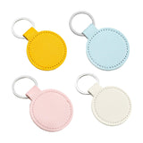 Maxbell 4 PU Leather Keychain Blank Kit Accessory DIY Crafts Key Ring for Purses