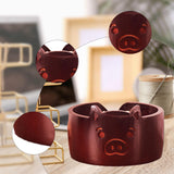 Maxbell Wooden Yarn Bowl Wood Round Crochet Bowl for Knitting Lovers Girlfriend Wife piggy red
