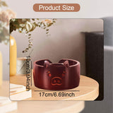 Maxbell Wooden Yarn Bowl Wood Round Crochet Bowl for Knitting Lovers Girlfriend Wife piggy red