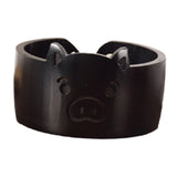 Maxbell Wooden Yarn Bowl Wood Round Crochet Bowl for Knitting Lovers Girlfriend Wife piggy black