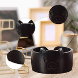 Maxbell Wooden Yarn Bowl Wood Round Crochet Bowl for Knitting Lovers Girlfriend Wife piggy black