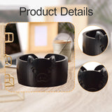 Maxbell Wooden Yarn Bowl Wood Round Crochet Bowl for Knitting Lovers Girlfriend Wife piggy black