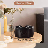 Maxbell Wooden Yarn Bowl Wood Round Crochet Bowl for Knitting Lovers Girlfriend Wife piggy black