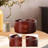 Maxbell Wooden Yarn Bowl Wood Round Crochet Bowl for Knitting Lovers Girlfriend Wife Bear red