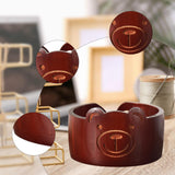 Maxbell Wooden Yarn Bowl Wood Round Crochet Bowl for Knitting Lovers Girlfriend Wife Bear red