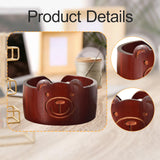 Maxbell Wooden Yarn Bowl Wood Round Crochet Bowl for Knitting Lovers Girlfriend Wife Bear red