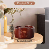 Maxbell Wooden Yarn Bowl Wood Round Crochet Bowl for Knitting Lovers Girlfriend Wife Bear red