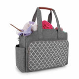Maxbell Yarn Organizer Bag Storage Bag for Crochet Hooks Knitting Needle Accessories Gray
