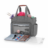 Maxbell Yarn Organizer Bag Storage Bag for Crochet Hooks Knitting Needle Accessories Gray