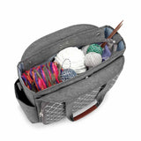 Maxbell Yarn Organizer Bag Storage Bag for Crochet Hooks Knitting Needle Accessories Gray