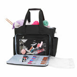 Maxbell Yarn Organizer Bag Storage Bag for Crochet Hooks Knitting Needle Accessories Black