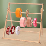 Maxbell Wooden Ribbon Holder 3 Tier Storage Rack for Cake Shop Tabletop Flower Store