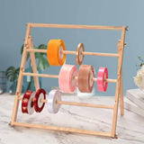 Maxbell Wooden Ribbon Holder 3 Tier Storage Rack for Cake Shop Tabletop Flower Store