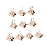 Maxbell 10 Pieces Small PU Leather Binder Clips Edge Clamps for School Desk Supplies S