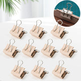 Maxbell 10 Pieces Small PU Leather Binder Clips Edge Clamps for School Desk Supplies S