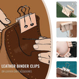 Maxbell 10 Pieces Small PU Leather Binder Clips Edge Clamps for School Desk Supplies S