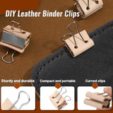 Maxbell 10 Pieces Small PU Leather Binder Clips Edge Clamps for School Desk Supplies S