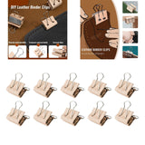 Maxbell 10 Pieces Small PU Leather Binder Clips Edge Clamps for School Desk Supplies L