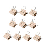 Maxbell 10 Pieces Small PU Leather Binder Clips Edge Clamps for School Desk Supplies L