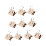 Maxbell 10 Pieces Small PU Leather Binder Clips Edge Clamps for School Desk Supplies L