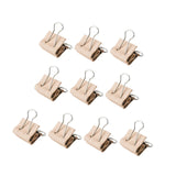 Maxbell 10 Pieces Small PU Leather Binder Clips Edge Clamps for School Desk Supplies L