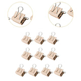 Maxbell 10 Pieces Small PU Leather Binder Clips Edge Clamps for School Desk Supplies L