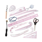 Maxbell Clear Metric Sewing Ruler Set Guides Pattern Making Curve Pattern Rulers Kit