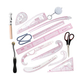 Maxbell Clear Metric Sewing Ruler Set Guides Pattern Making Curve Pattern Rulers Kit