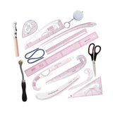Maxbell Clear Metric Sewing Ruler Set Guides Pattern Making Curve Pattern Rulers Kit