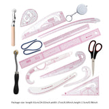 Maxbell Clear Metric Sewing Ruler Set Guides Pattern Making Curve Pattern Rulers Kit
