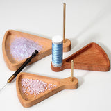 Maxbell Wooden Bead Tray with Thread Holder 2 in 1 Bracelet, Jewelry Making Supplies Style A