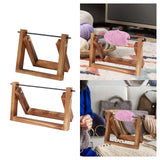 Maxbell Wood Yarn Roll Holder Dispenser Yarn Skein Holder for Crocheting Knit Sister 13.5cmx15.5cmx2.2cm