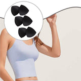 Maxbell 3 Pairs Removable Sports Bra Pads Inserts Sewn Sides for B/C Cups Breathable Black