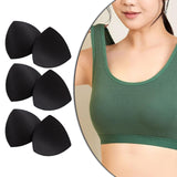 Maxbell 3 Pairs Removable Sports Bra Pads Inserts Sewn Sides for B/C Cups Breathable Black