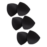Maxbell 3 Pairs Removable Sports Bra Pads Inserts Sewn Sides for B/C Cups Breathable Black