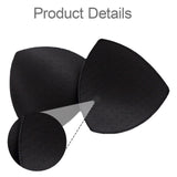 Maxbell 3 Pairs Removable Sports Bra Pads Inserts Sewn Sides for B/C Cups Breathable Black