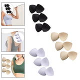 Maxbell 3 Pairs Removable Sports Bra Pads Inserts Sewn Sides for B/C Cups Breathable Black