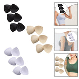 Maxbell 3 Pairs Removable Sports Bra Pads Inserts Sewn Sides for B/C Cups Breathable Black