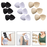 Maxbell 3 Pairs Removable Sports Bra Pads Inserts Sewn Sides for B/C Cups Breathable Black