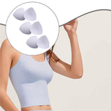 Maxbell 3 Pairs Removable Sports Bra Pads Inserts Sewn Sides for B/C Cups Breathable White